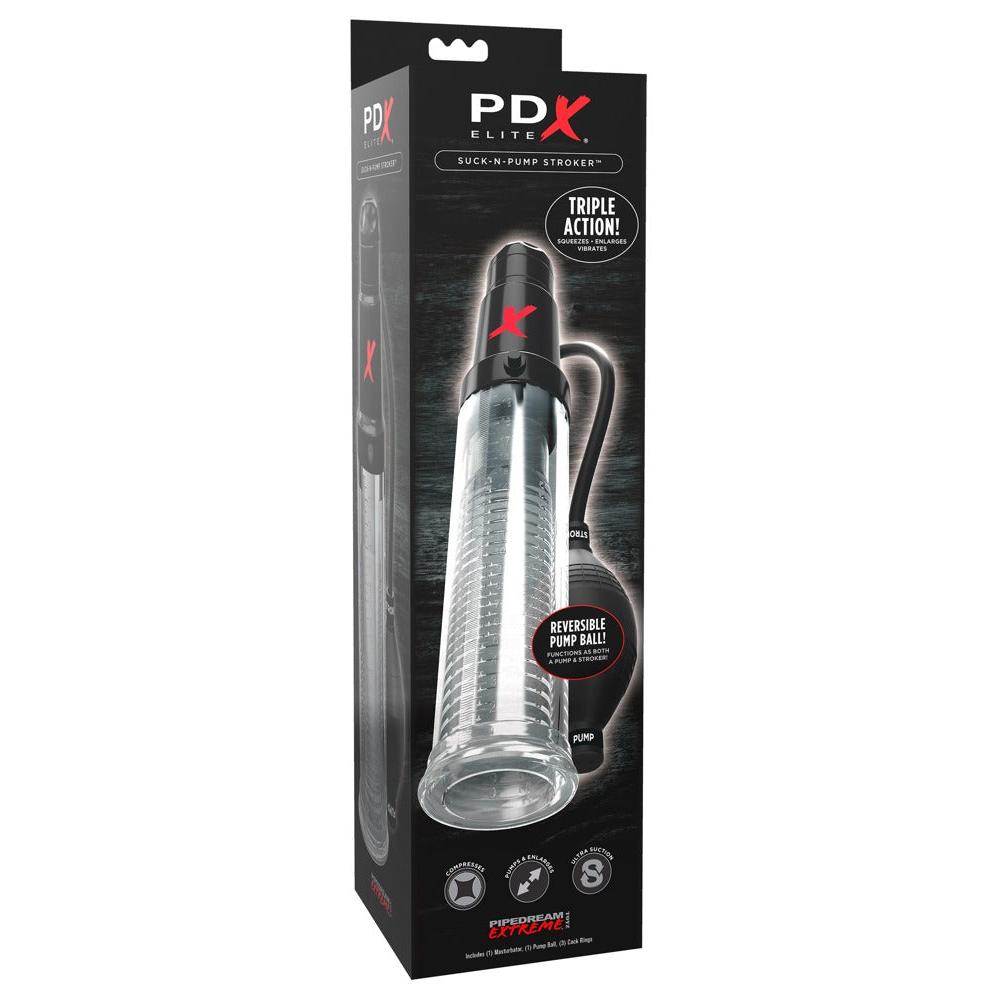 PDX Elite Suck-N-Pump Stroker Penispumpe og Masturbator
