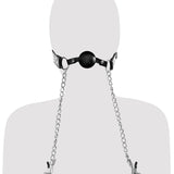 Deluxe Ball Gag med Brystklemmer