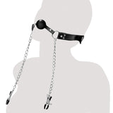 Deluxe Ball Gag med Brystklemmer