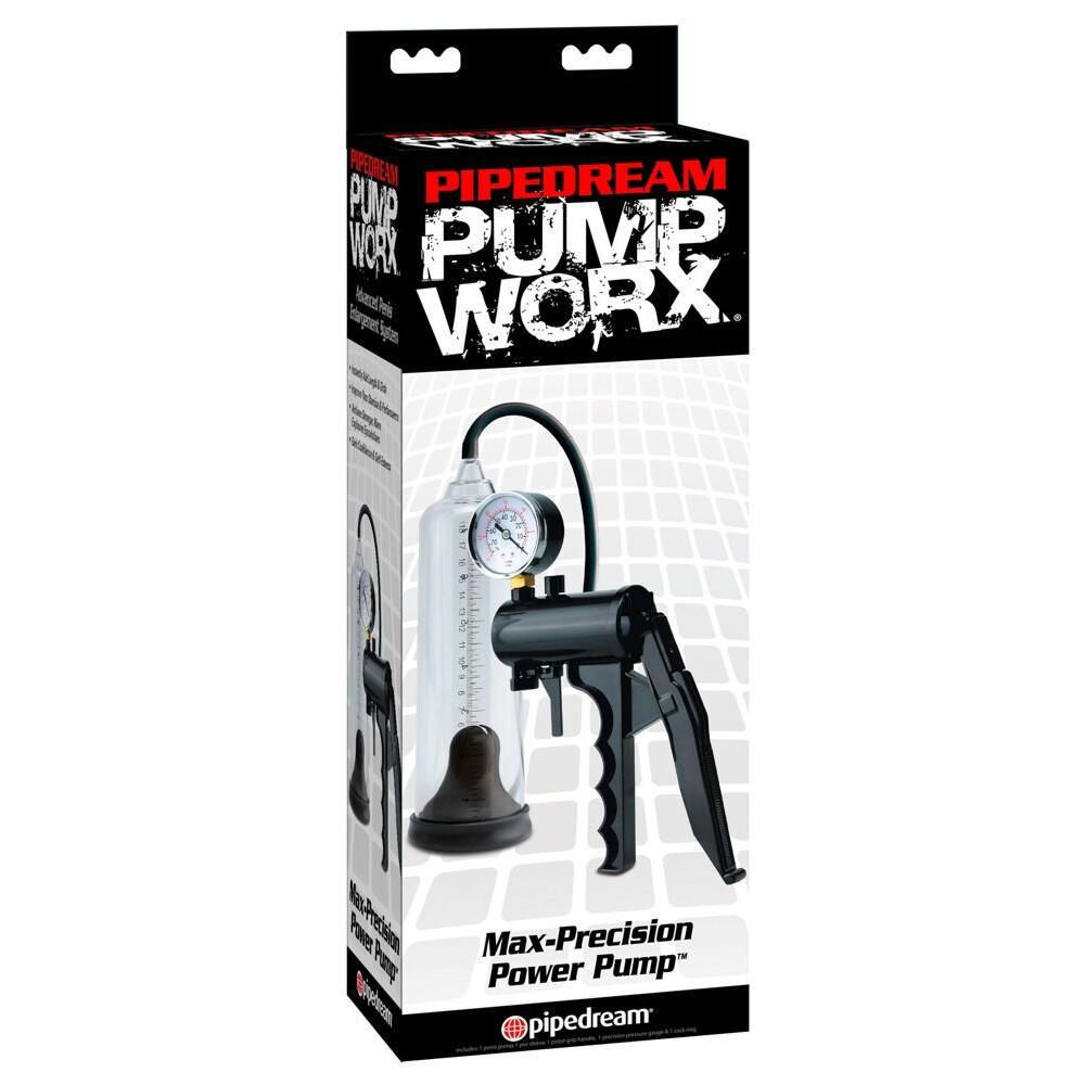 Max-Precision Power Pump Penispumpe med Trykkmåler