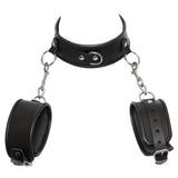 Leather Collar &amp; Cuff Bondage Set