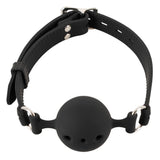 Sort silikon ball gag med pustehull