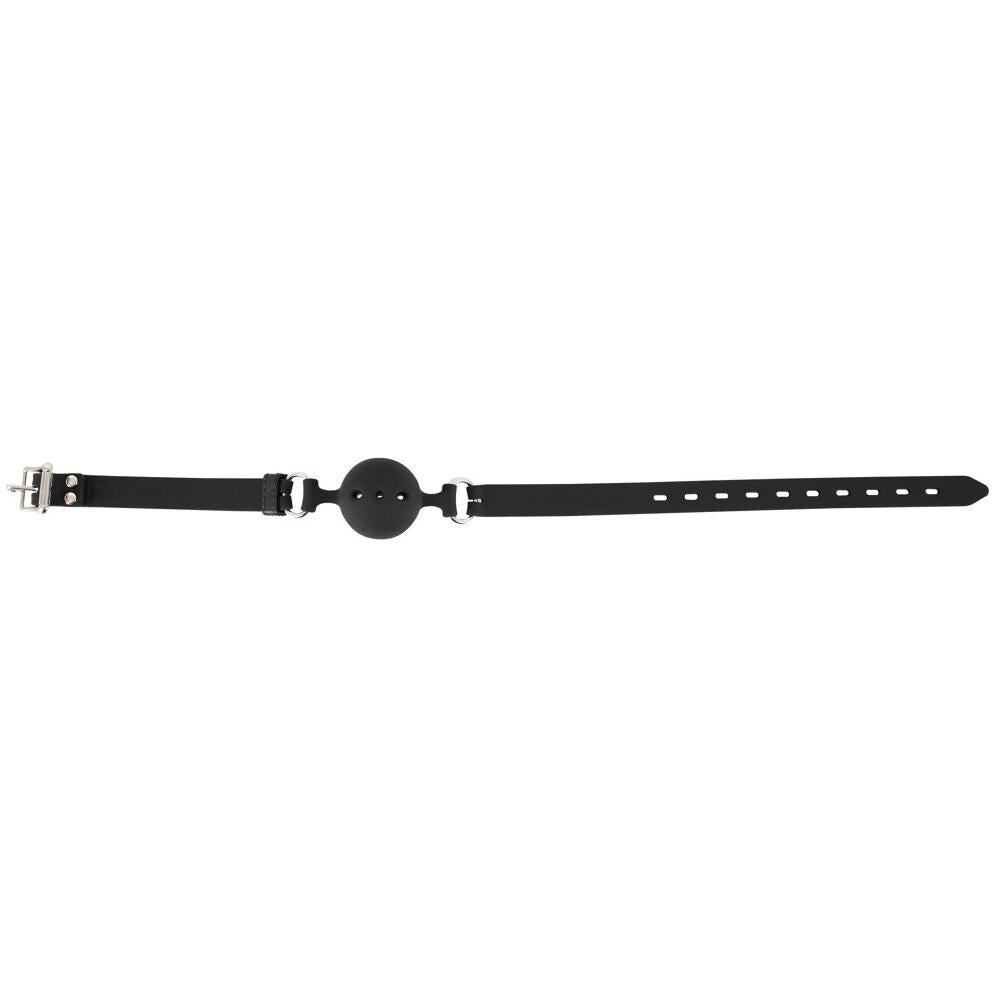 Sort silikon ball gag med pustehull