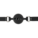 Sort silikon ball gag med pustehull