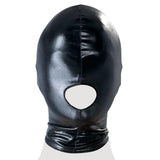 Sort Wetlook Hood med munnåpning