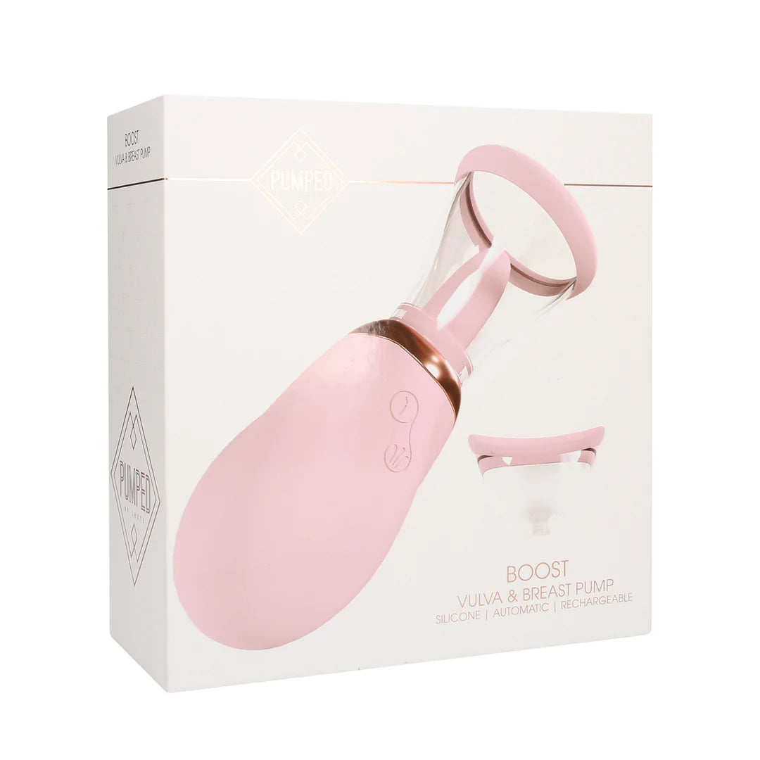 BOOST Vulva & Breast Pump – Oppladbar bryst- og vulvapumpe i rosa
