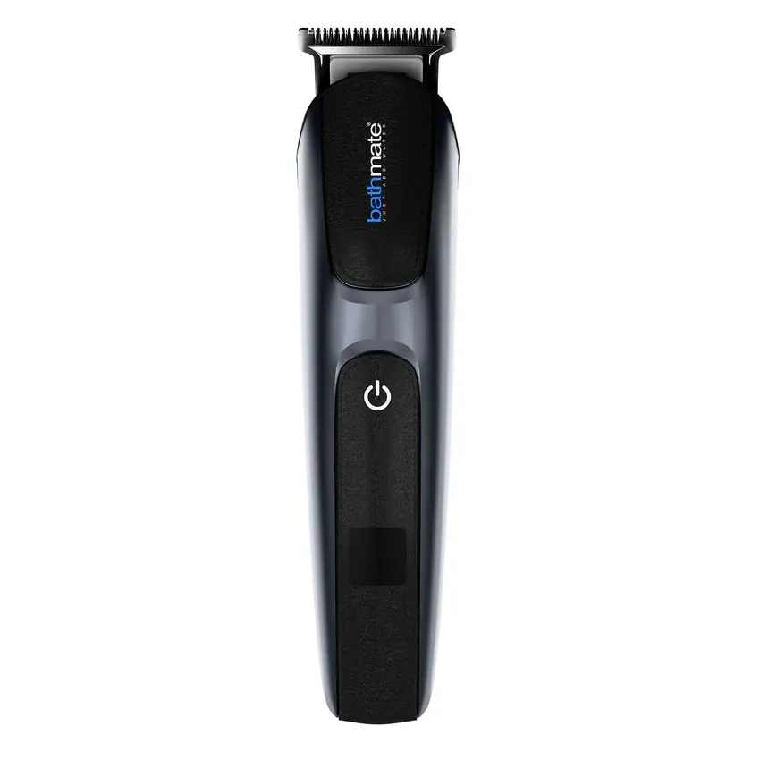 Svart Bathmate Trim 2.0 kroppstrimmer med ergonomisk design, rustfrie stålblader og tydelig av/på-knapp.