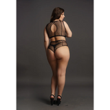 Duo Net 2-delt undertøysett med åpen crop top – plus size