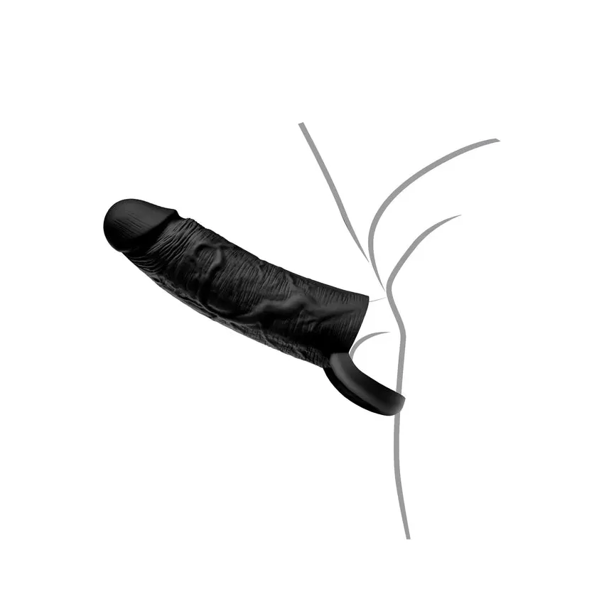 FERNO Penis Sleeve Liquid Silicone Ring 18 cm – sort