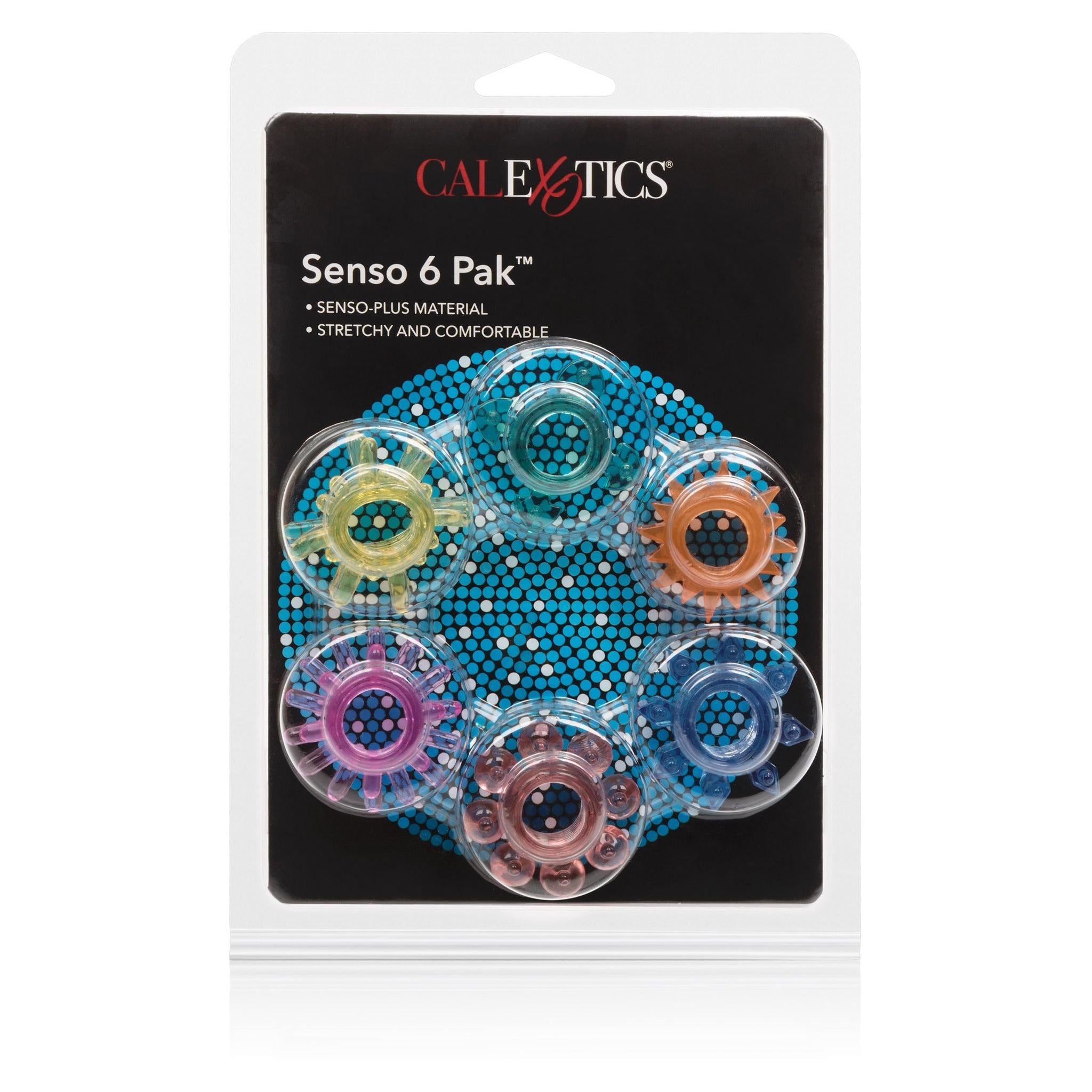Senso Multi Fargede Penisringer - 6 i pakken