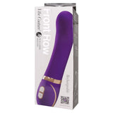 Lilla Front Row G-punkt vibrator i dobbeltlags silikon med gullfarget base og kontrollknapper.