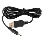 Svart USB ladekabel med standard USB-A og DC-plugg for vibrator.