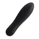 Svart Svakom Tulip klitorisvibrator i silikon med kurvet, rillet design og kompakt størrelse.
