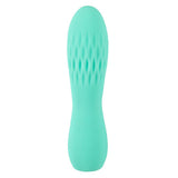 Turkis silikon minivibrator med rillet tekstur for klitorisstimulering.