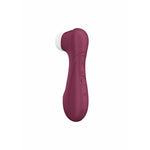 Satisfyer Pro 2 Generasjon 3 i matt plommefarge med hvit silikonmunn og kontrollknapper.