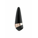 Satisfyer Pro 3+ sugevibrator i matt svart silikon med elegant rosegull detalj.