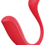 Rød, ergonomisk SVAKOM Phoenix Neo 2 parvibrator i silikon med kurvet design og kontrollknapp.