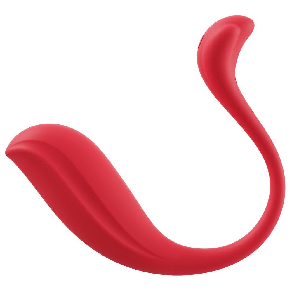 Rød, ergonomisk SVAKOM Phoenix Neo 2 parvibrator i silikon med kurvet design for G-punkt og klitorisstimulering.