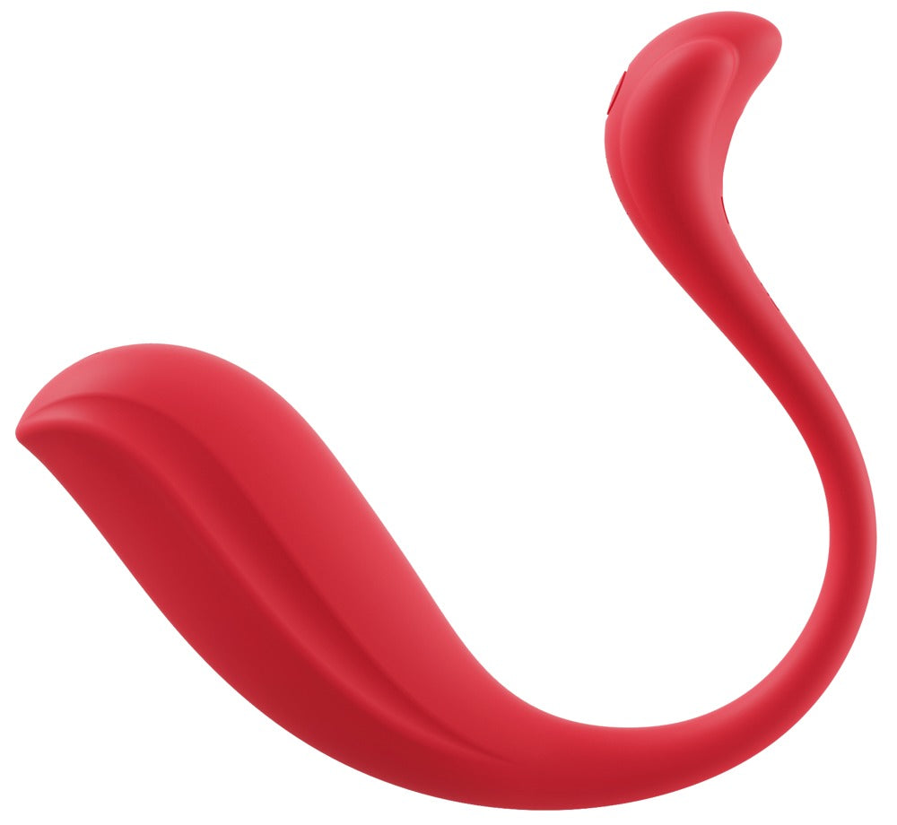 Rød, ergonomisk SVAKOM Phoenix Neo 2 parvibrator i silikon med kurvet design for G-punkt og klitorisstimulering.