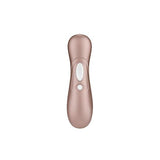 Satisfyer Pro 2 lufttrykksvibrator i elegant gull med hvite kontrollknapper.