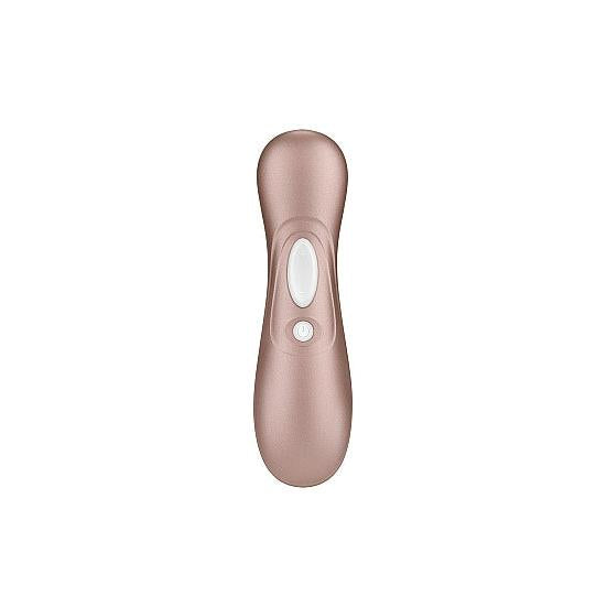 Satisfyer Pro 2 lufttrykksvibrator i elegant gull med hvite kontrollknapper.
