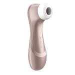 Satisfyer Pro 2 lufttrykksvibrator i elegant gullfarge med hvitt silikonhode.
