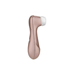 Satisfyer Pro 2 lufttrykksvibrator i elegant gullfarge med hvitt silikonhode og ergonomisk design.