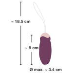 Javida Rotating Love Ball i lilla silikon med hentesnor, 9 cm lang og 3.4 cm i diameter.