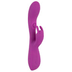 Javida Thumping Rabbit Vibrator i lilla silikon med buet tupp, klitorisstimulator og kontrollknapper.