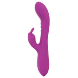 Javida Thumping Rabbit vibrator i lilla silikon med buet tupp og klitorisstimulator.