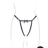 Le Désir Aimé - Brief with Open Crotch and Buttock, Adjustable Slider and Golden Details - One Size