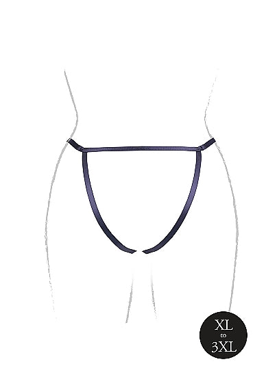Le Désir Aimé - Brief with Open Crotch and Buttock, Adjustable Slider and Golden Details - Plus Size