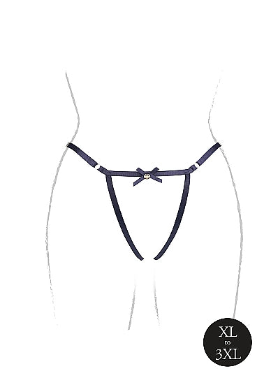 Le Désir Aimé - Brief with Open Crotch and Buttock, Adjustable Slider and Golden Details - Plus Size