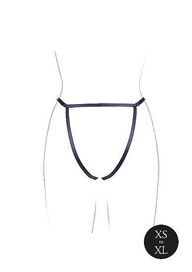 Le Désir Aimé - Brief with Open Crotch and Buttock, Adjustable Slider and Golden Details - One Size