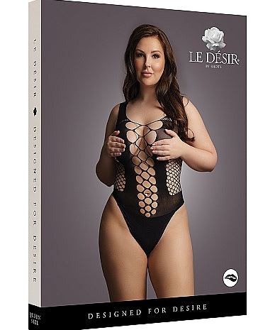 Le Désir Contrast Fencenet Teddy - Plus size