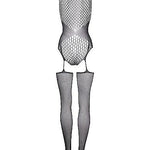 Le Désir Contrast Fencenet Teddy med strømper - One Size