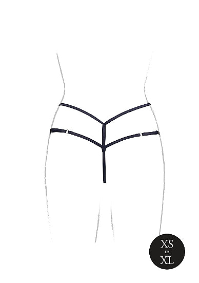Le Désir Ami - Thong with Adjustable Sliders and Golden Details - One Size