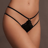 Le Désir Ami - Thong with Adjustable Sliders and Golden Details - One Size