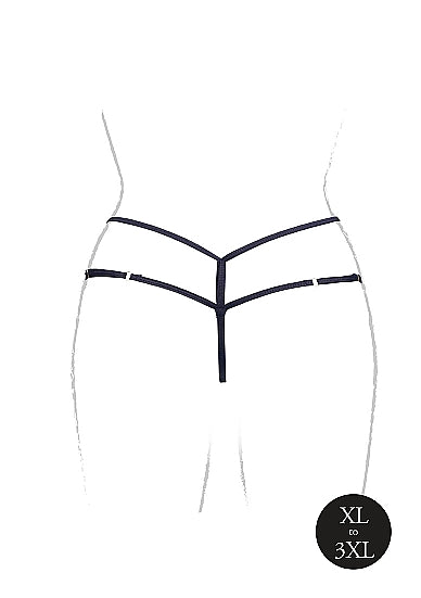 Le Désir Ami - Thong with Adjustable Sliders and Golden Details - Plus Size