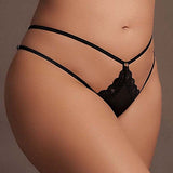 Le Désir Ami - Thong with Adjustable Sliders and Golden Details - Plus Size