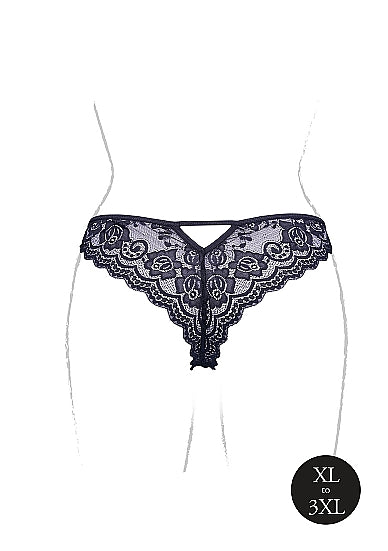 Le Désir Claire - Elastic Lace Brief with Golden Details - Plus Size