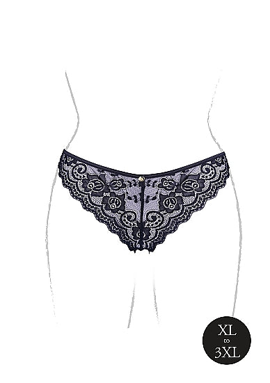 Le Désir Claire - Elastic Lace Brief with Golden Details - Plus Size
