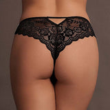 Le Désir Claire - Elastic Lace Brief with Golden Details - One Size