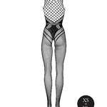 Le Désir Sexy Nettmønstret Bodystocking med Korsettdesign og Åpen Rygg - One Size