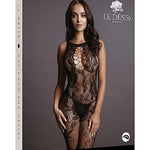 Le Désir Elegant Bodystocking med Kryssende Halslinje - One Size