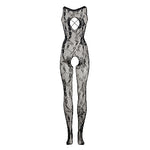 Le Désir Elegant Bodystocking med Kryssende Halslinje - One Size