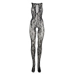 Le Désir Elegant Bodystocking med Kryssende Halslinje - One Size