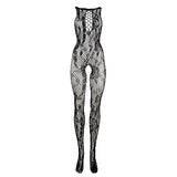 Le Désir Elegant Bodystocking med Kryssende Halslinje - One Size