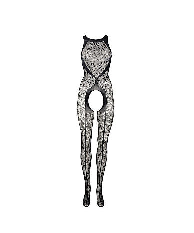 Le Désir Leopardmønstret Halterneck Bodystocking - One Size