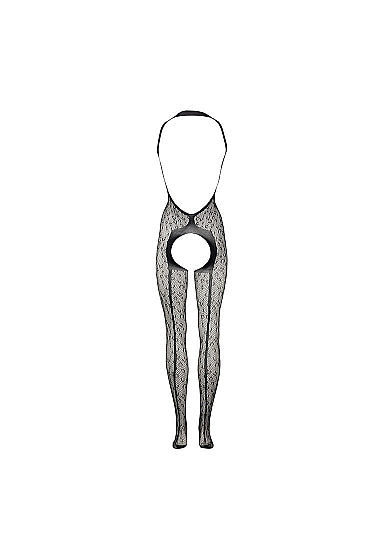 Le Désir Leopardmønstret Halterneck Bodystocking - One Size